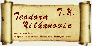 Teodora Milkanović vizit kartica